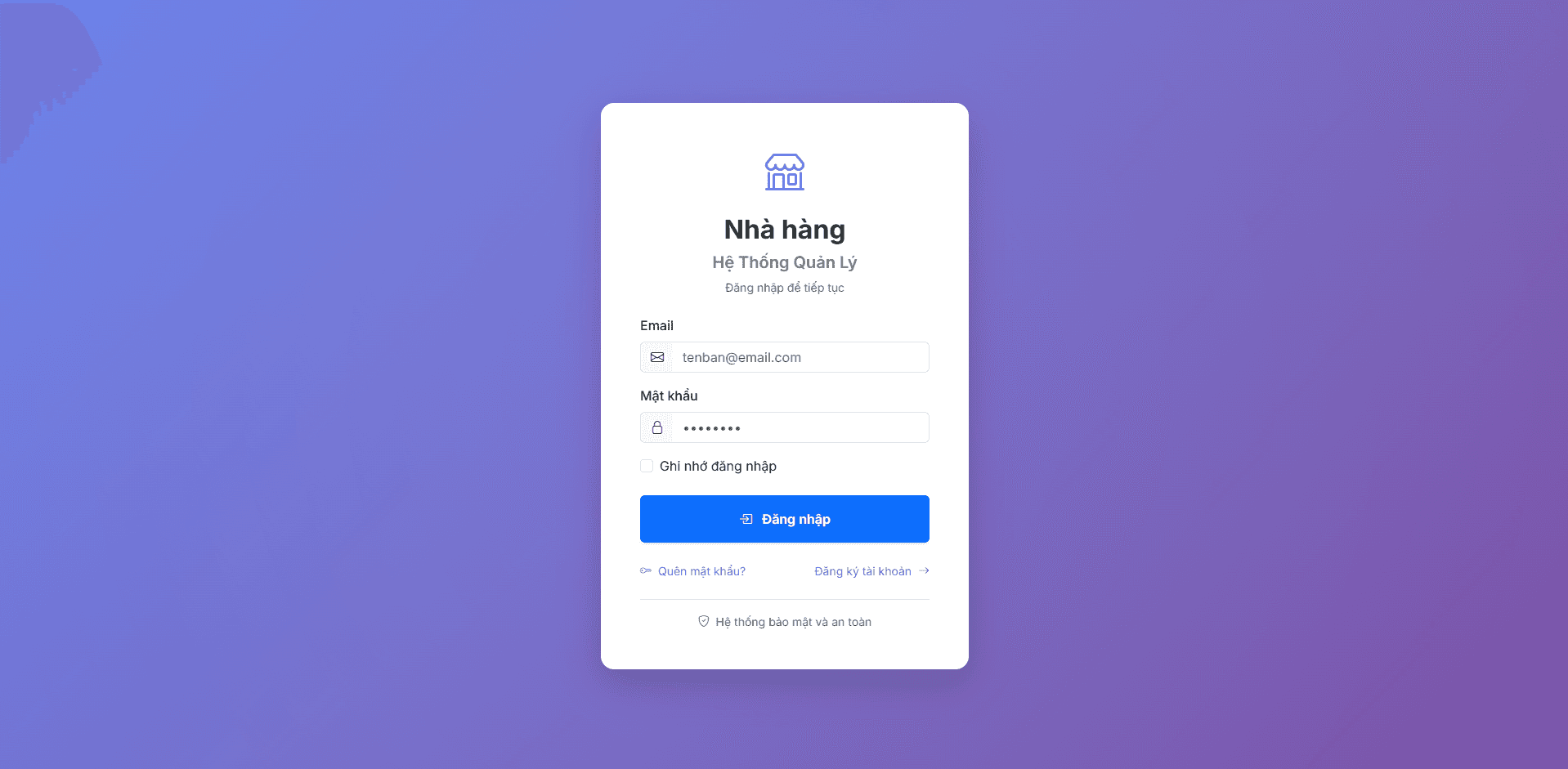 Website quản lý nhà hàng thumbnail 2